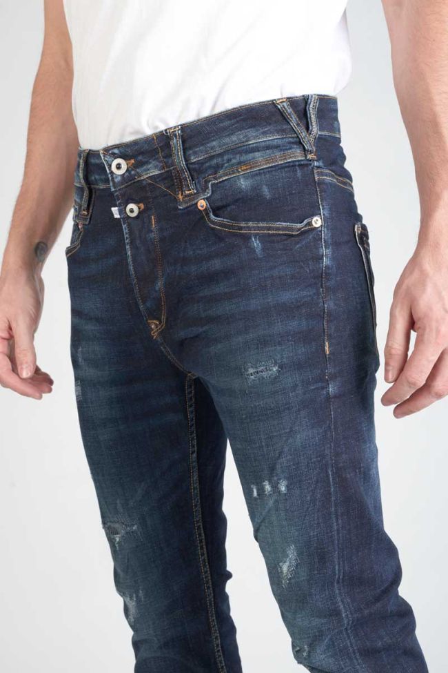 Raffi 900/16 tapered 7/8ème jeans destroy bleu-noir N°2