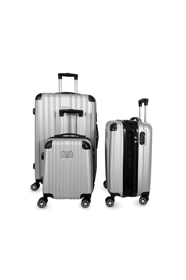 Set de 3 valises Nela argentées
