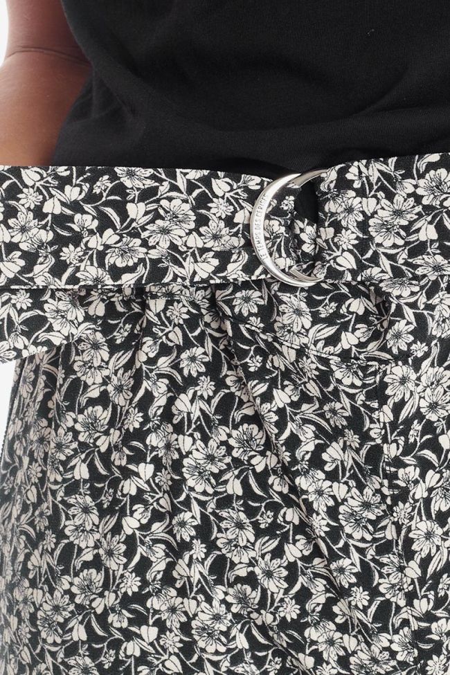 Pantalon Farrow noir à motif floral