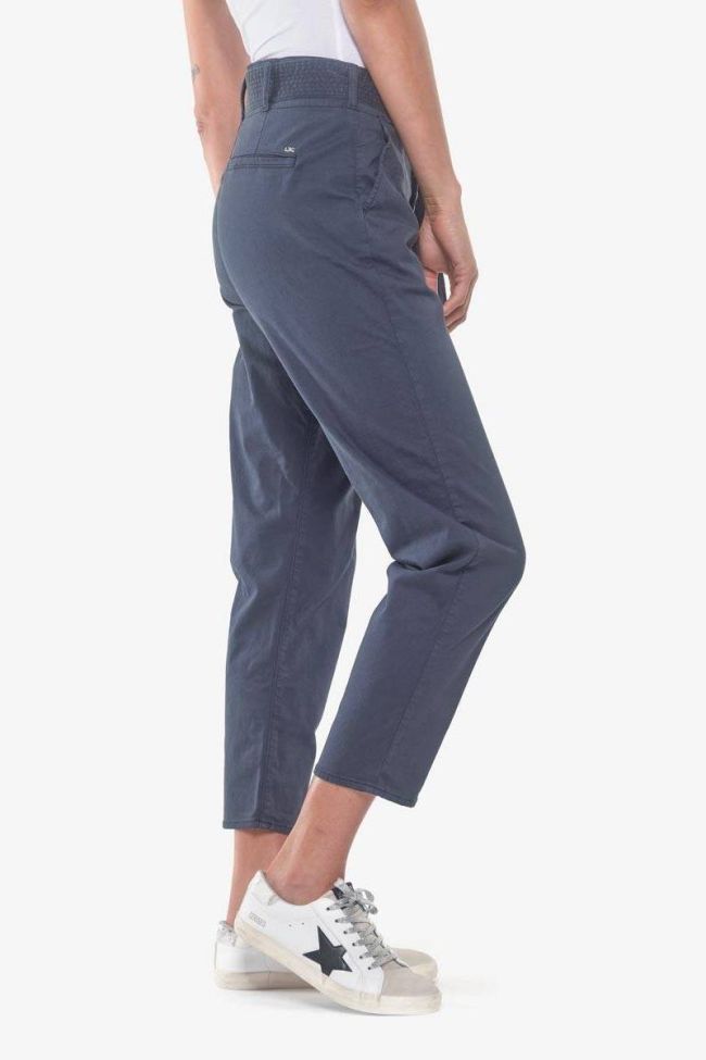 Navy blue Serena high waisted chino trousers