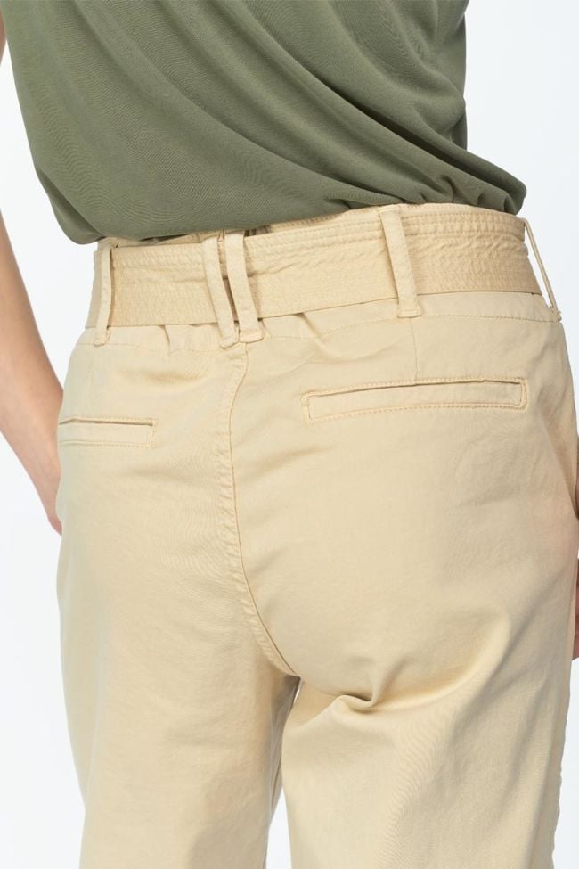 Pantalon chino taille haute Serena beige