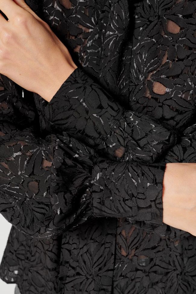 Black jacquard Rozen blouse
