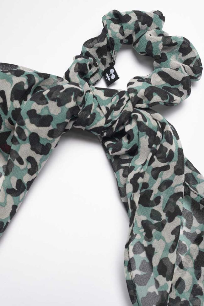 Blue leopard Auragi scarf scrunchie