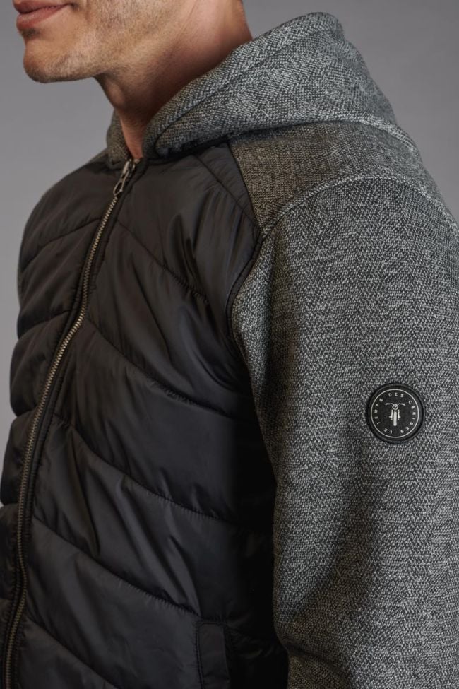 Dual material black and grey Mestre hoodie