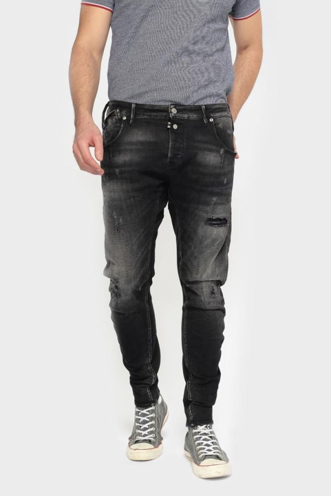 Alost 900/3 tapered arqué destroy jeans noir N°1