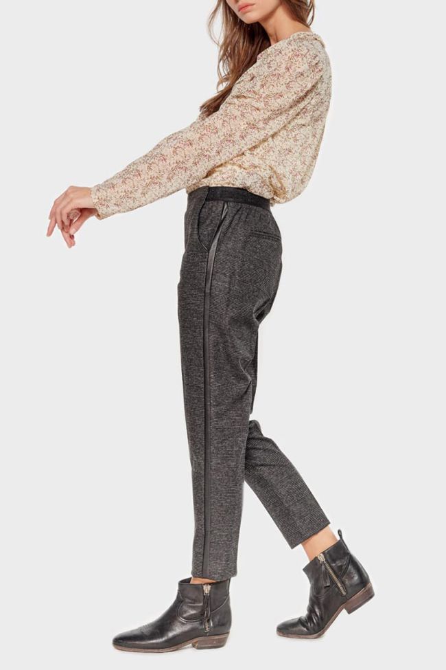 Pantalon Guilia à carreaux gris