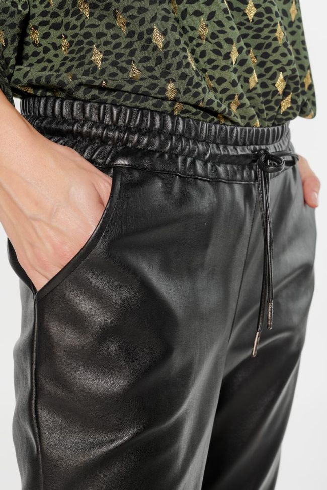 Pantalon en simili cuir Minet noir