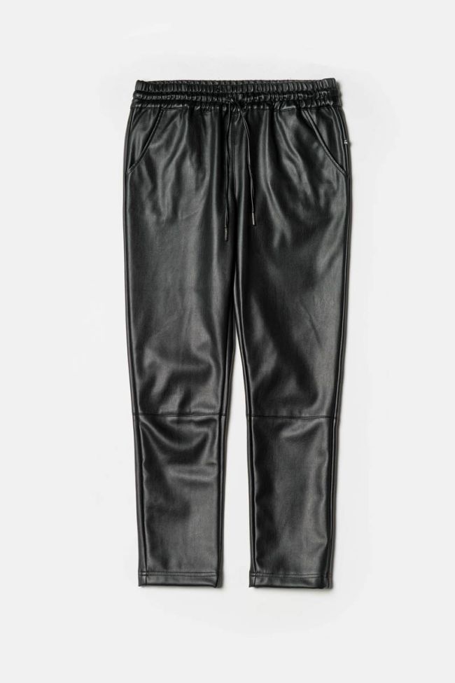 Black faux leather Minet trousers