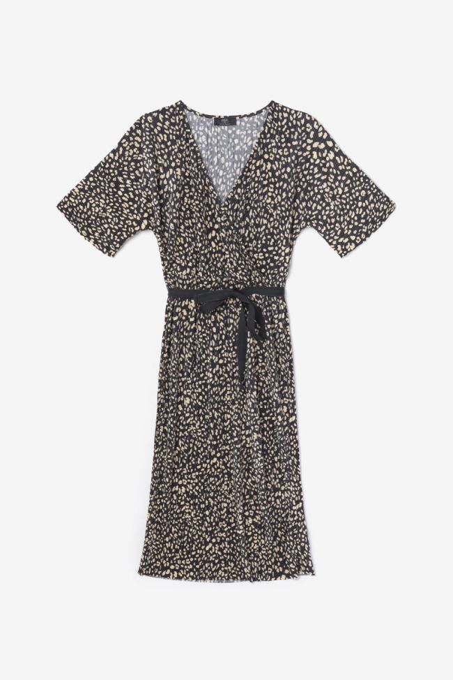 Robe longue Anie à motif léopard