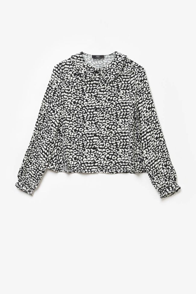 Black leopard print Chamagi blouse