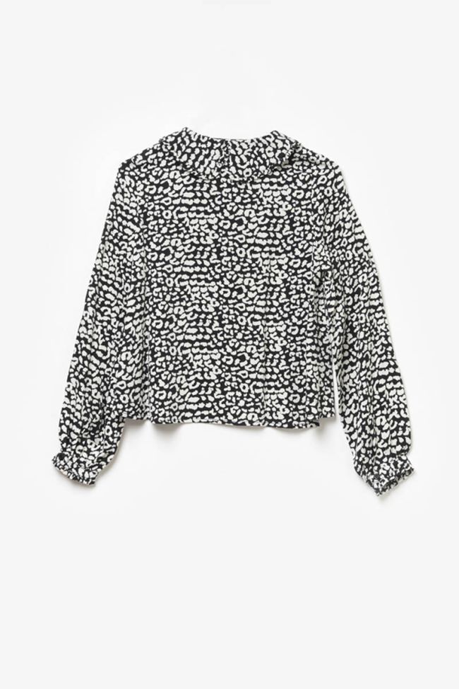Black leopard print Chamagi blouse