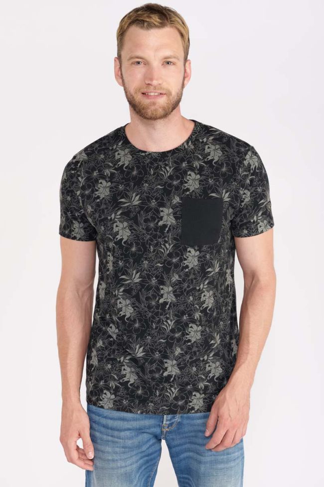 T-shirt Drift noir imprimé fleurs
