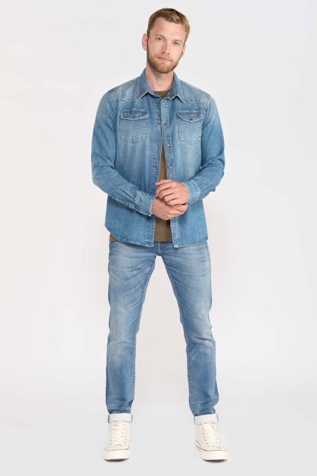 Chemise Juanito en jeans bleu délavé