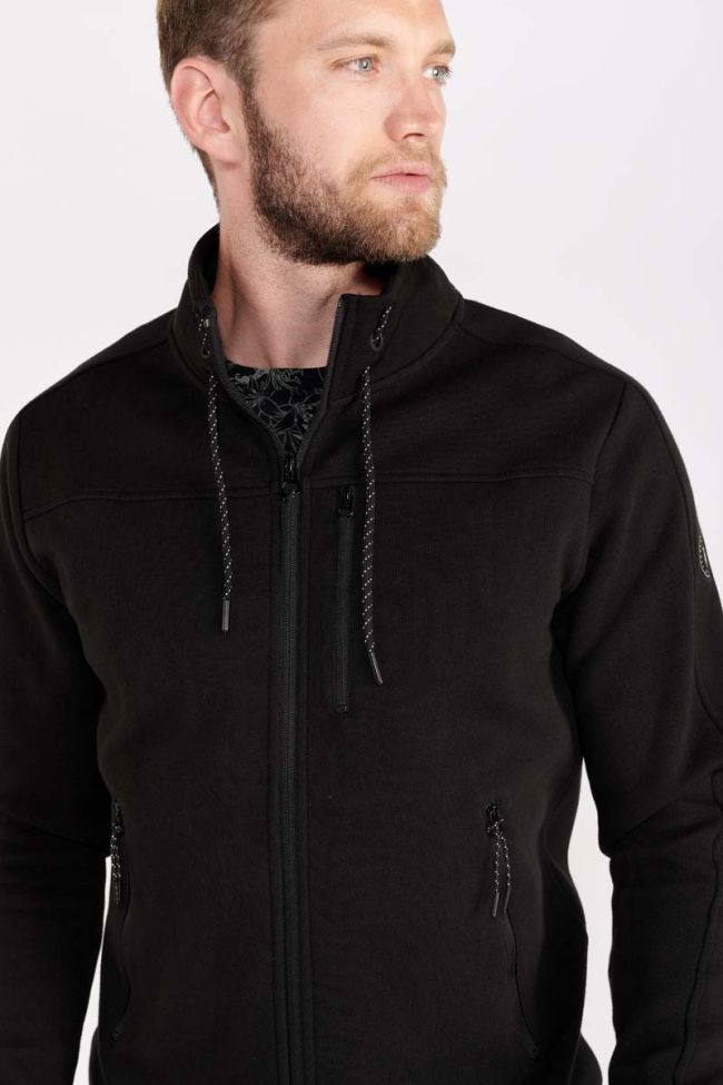 Black Lodal zip-up sweatshirt