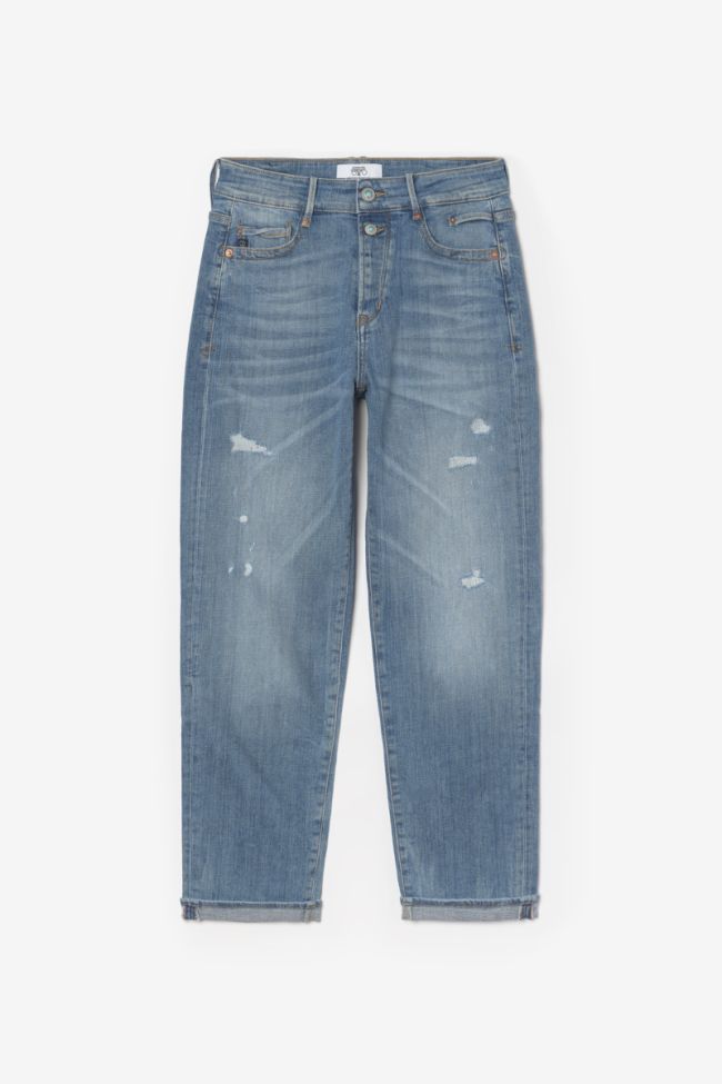 Basic 400/18 mom taille haute 7/8ème jeans bleu N°4 destroy