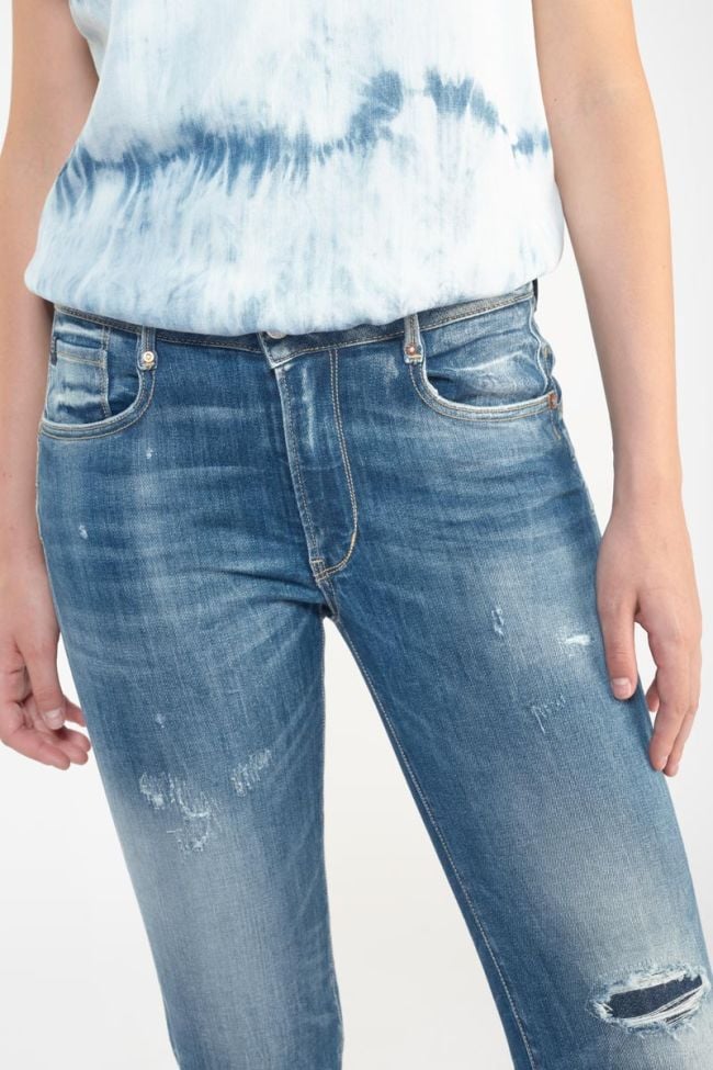 Nin pulp slim taille haute 7/8ème jeans destroy vintage bleu N°3