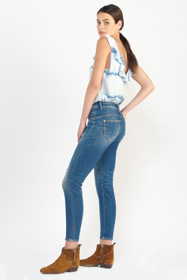 Nin pulp slim taille haute 7/8ème jeans destroy vintage bleu N°3 
