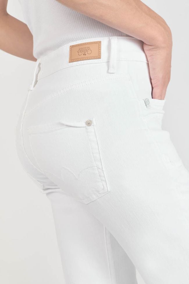 Pricilia taille haute 7/8ème destroy jeans blanc 