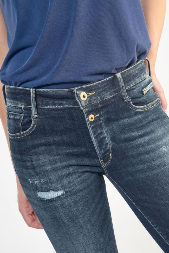 Visby pulp slim taille haute 7/8ème jeans destroy bleu N°1