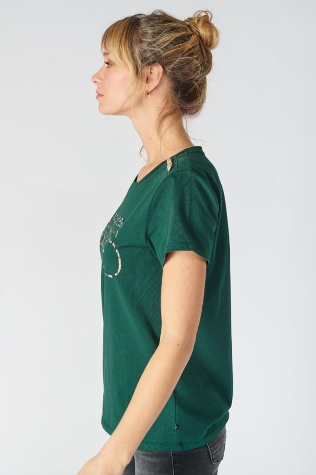 T-shirt Oulia vert sapin imprimé