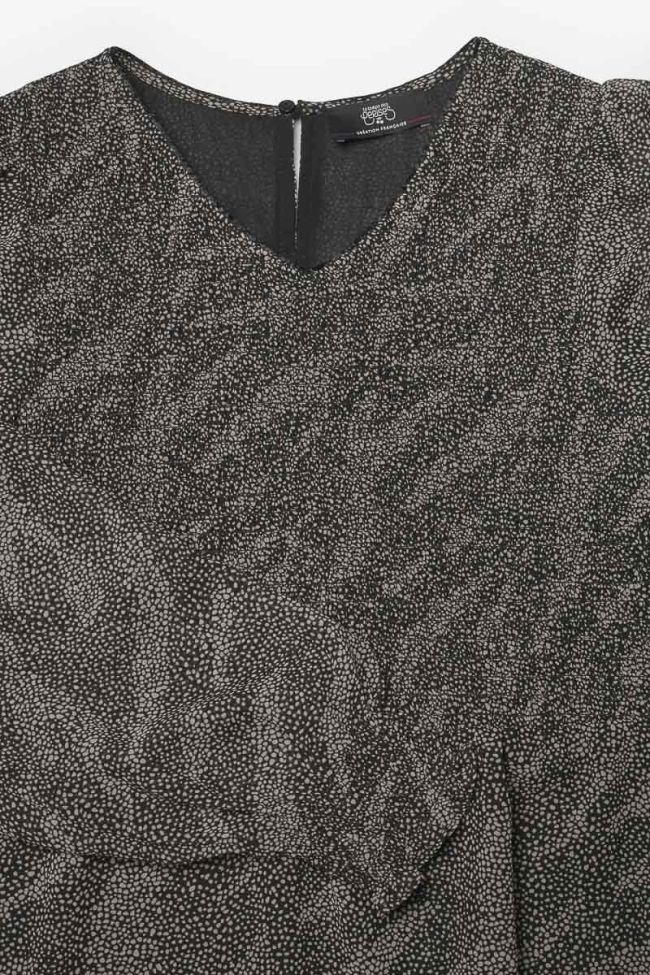 Robe Berenigi noire à motif animalier