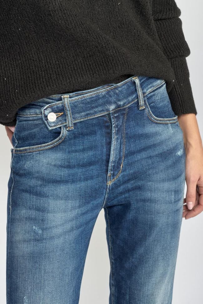 Basic 400/17 mom taille haute 7/8ème jeans destroy bleu N°2