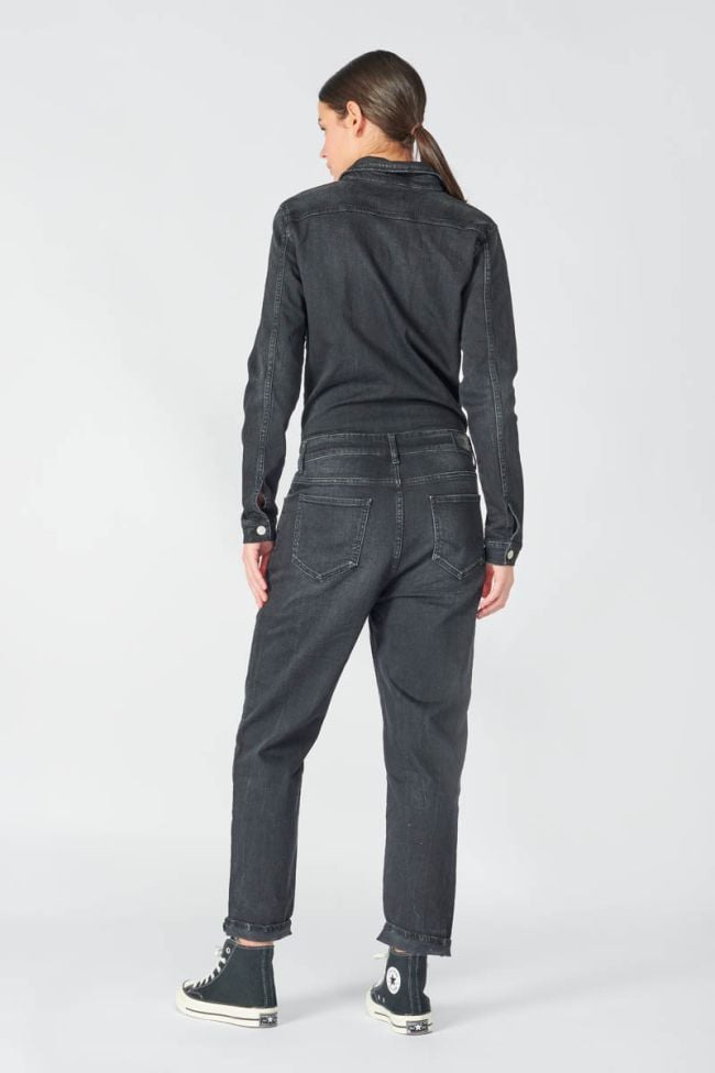 Combinaison à fermeture asymétrique Cosa en jeans noir délavé