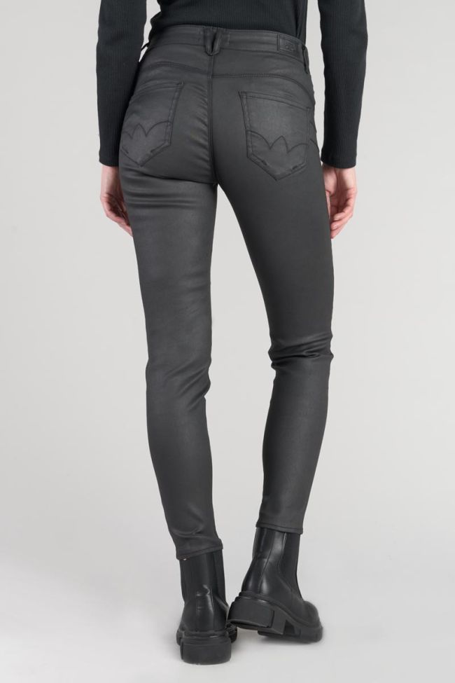 Pulp slim taille haute 7/8ème jeans enduit noir N°0