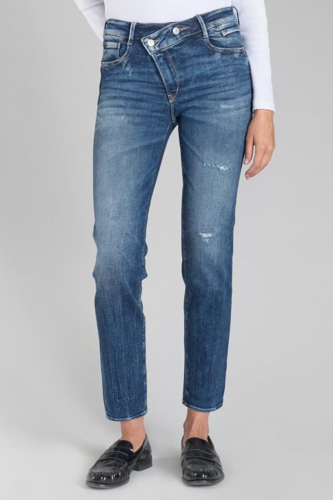 Zep pulp regular taille haute 7/8ème jeans destroy bleu N°2