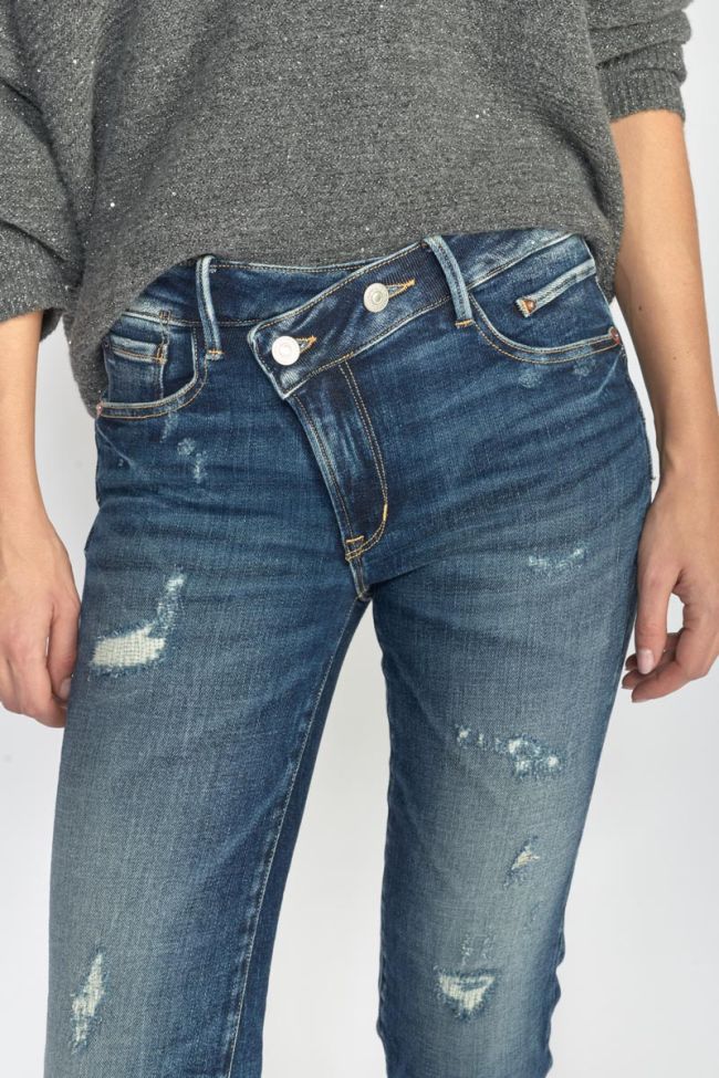Zep pulp regular taille haute 7/8ème jeans destroy bleu N°2
