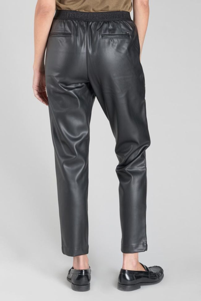 Pantalon Mineta en simili cuir noir