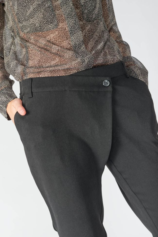 Pantalon Zefira noir à fermeture asymétrique