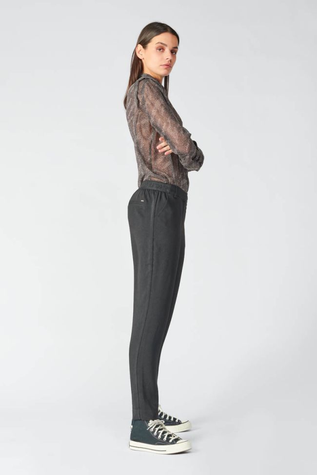 Pantalon Zefira noir à fermeture asymétrique