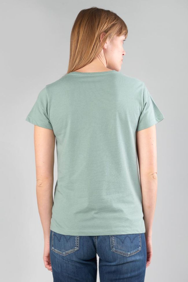 T-shirt Gracy vert sauge imprimé