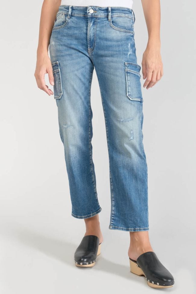 Precieux taille haute 7/8ème jeans destroy bleu N°3