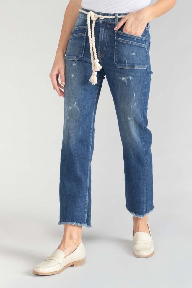 Pricilia taille haute 7/8ème jeans destroy bleu N°2