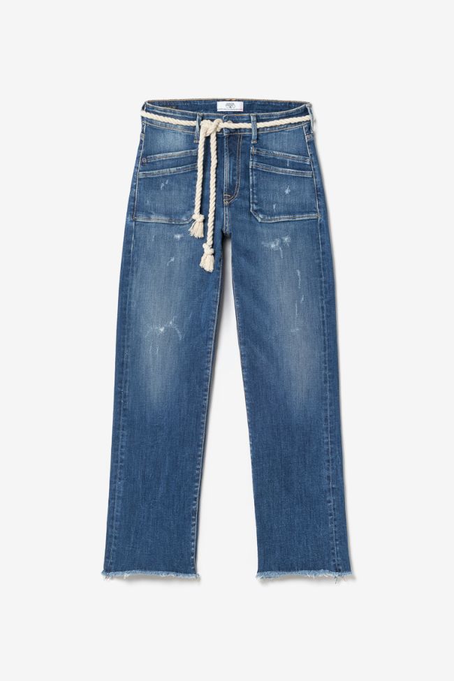 Pricilia taille haute 7/8ème jeans destroy bleu N°2