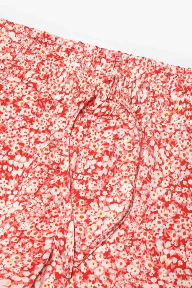 Short Roseigi à motif floral rouge