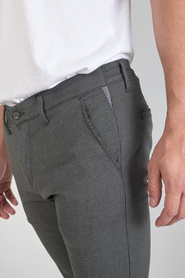 Pantalon Milo à motif pied de poule gris