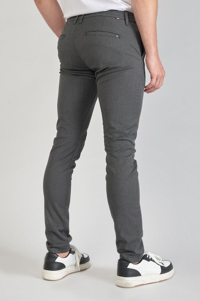 Pantalon Milo à motif pied de poule gris