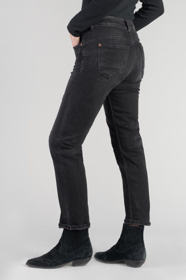 Zep pulp regular taille haute 7/8ème jeans destroy noir N°1