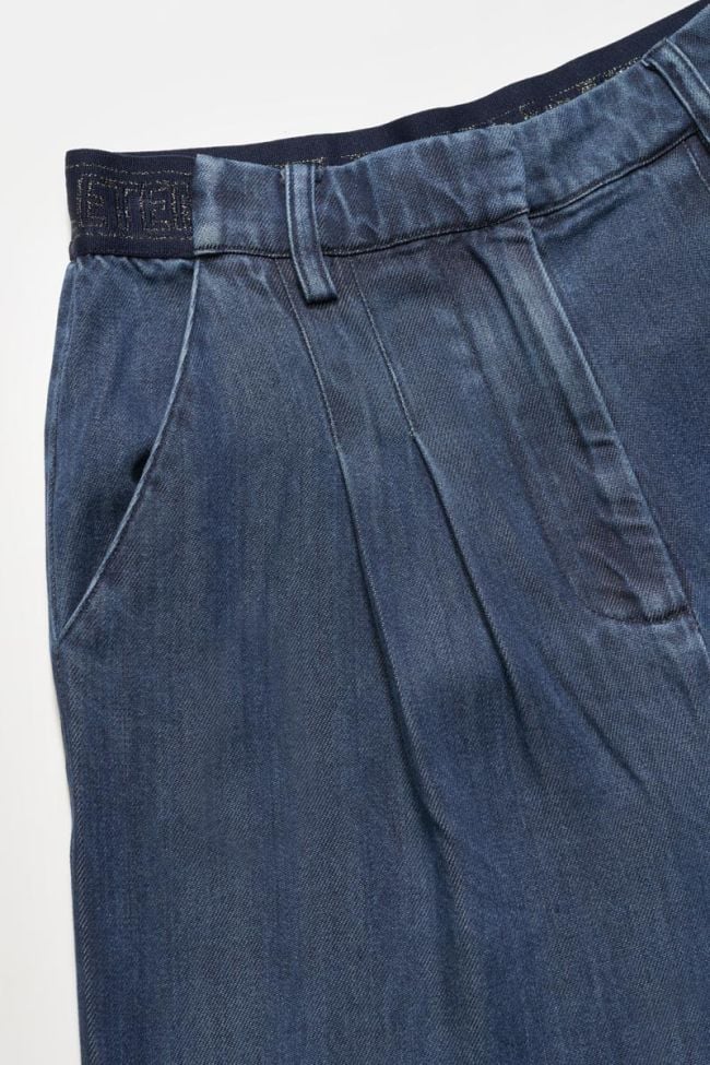 Pantalon large Janegi en tencel bleu