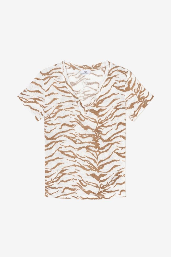 T-shirt Scabieu en lin à motif zébré