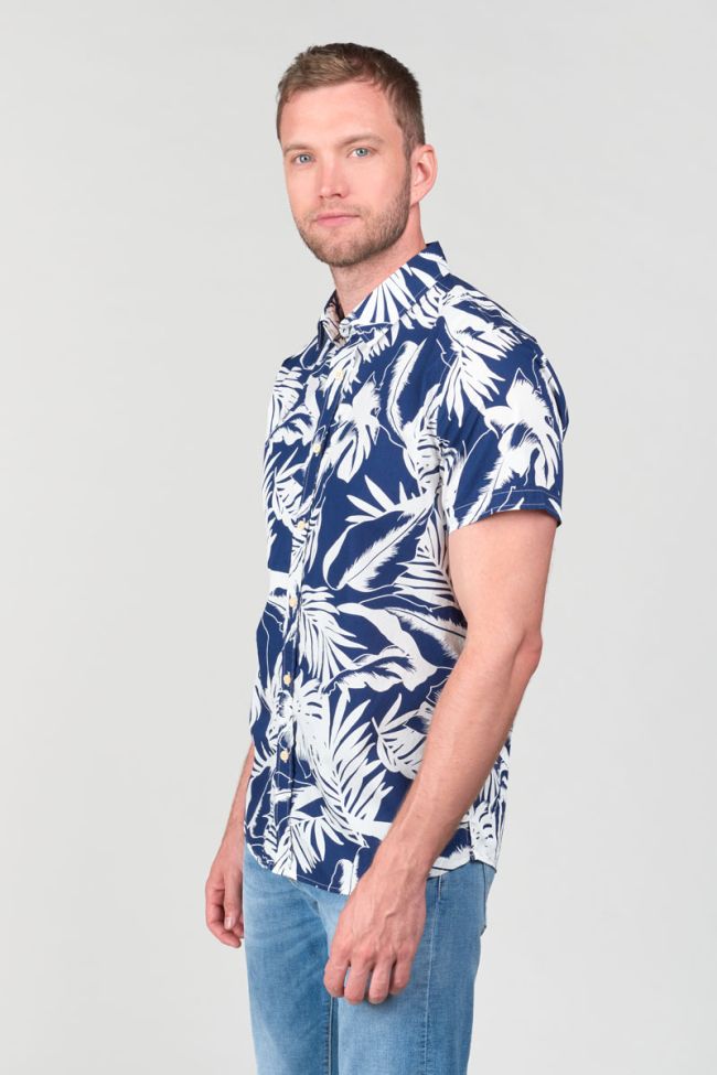 Chemise Ruti bleu marine à motif jungle