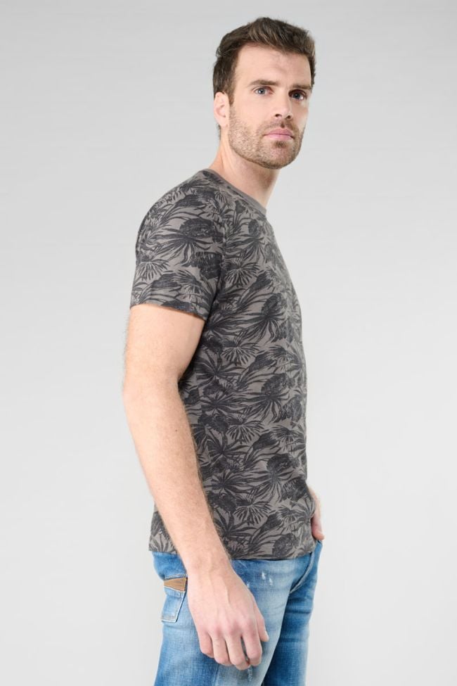 T-shirt Vezir à motif tropical gris