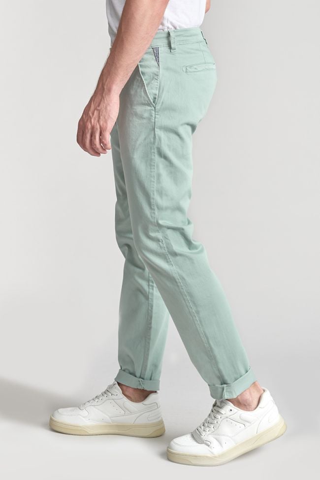 Pantalon chino large Cesar vert d'eau