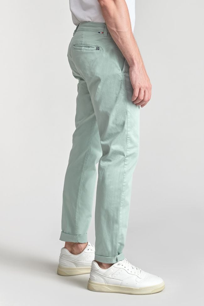 Pantalon chino large Cesar vert d'eau