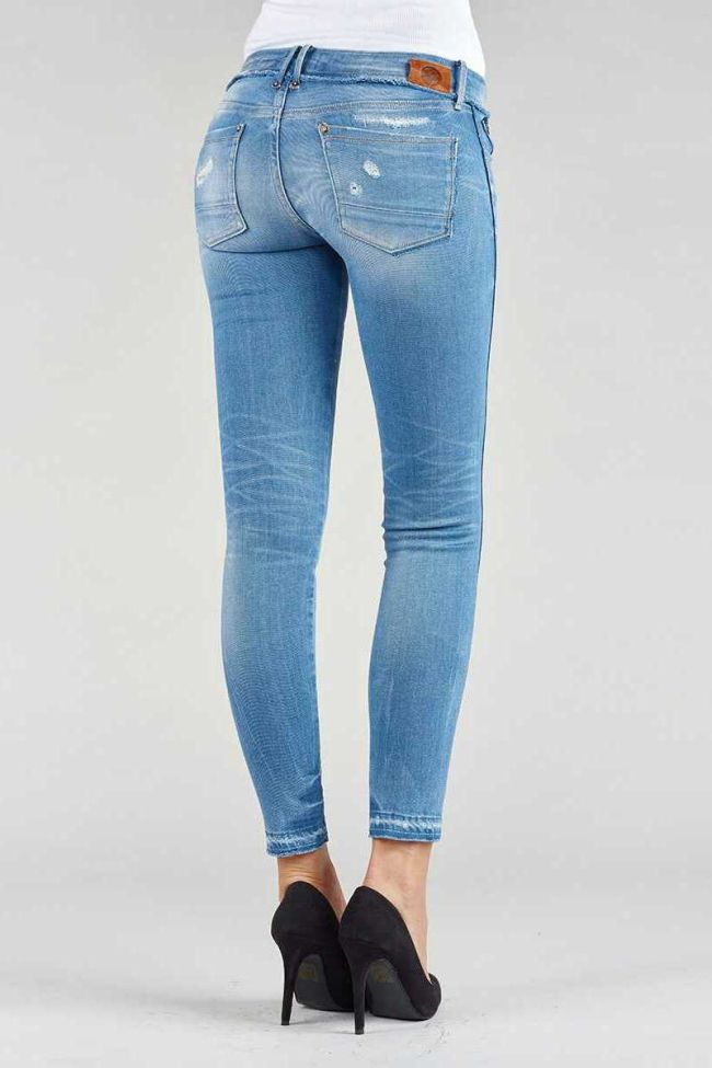 Jeans Power skinny court bleu clair