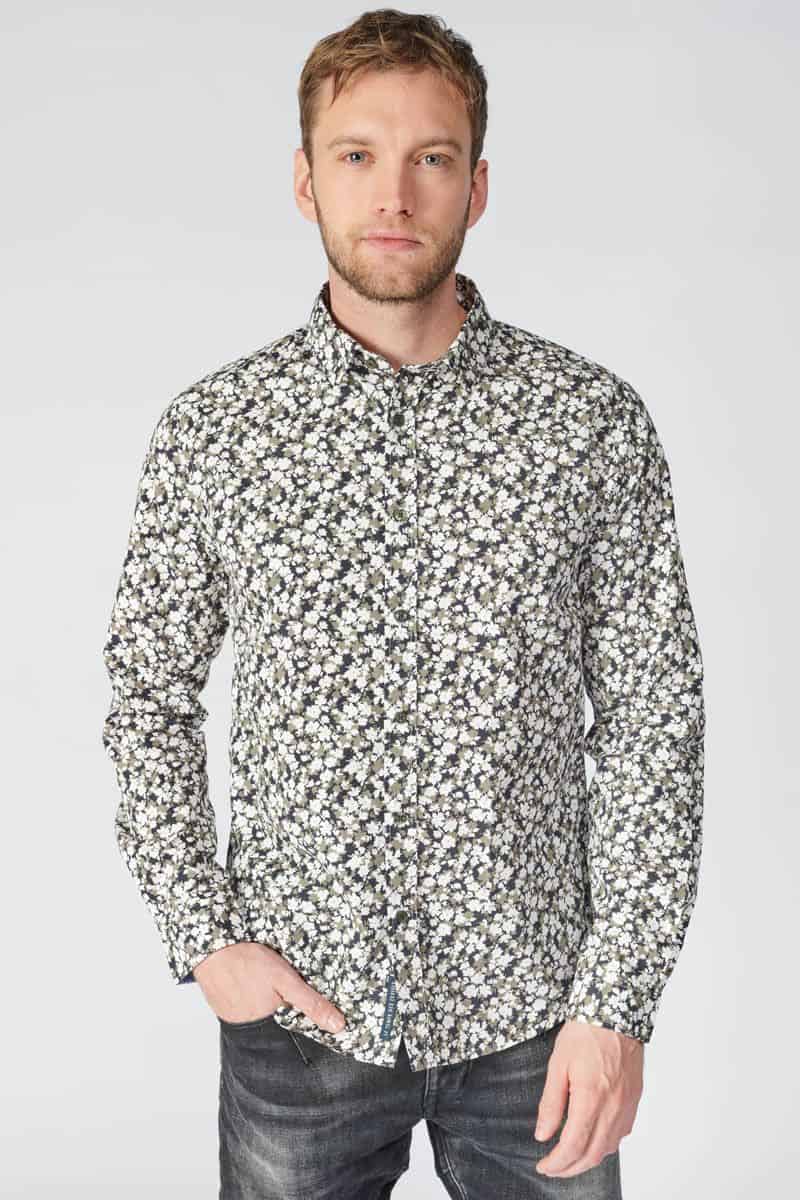 Chemise Fagor kaki à motif fleuri