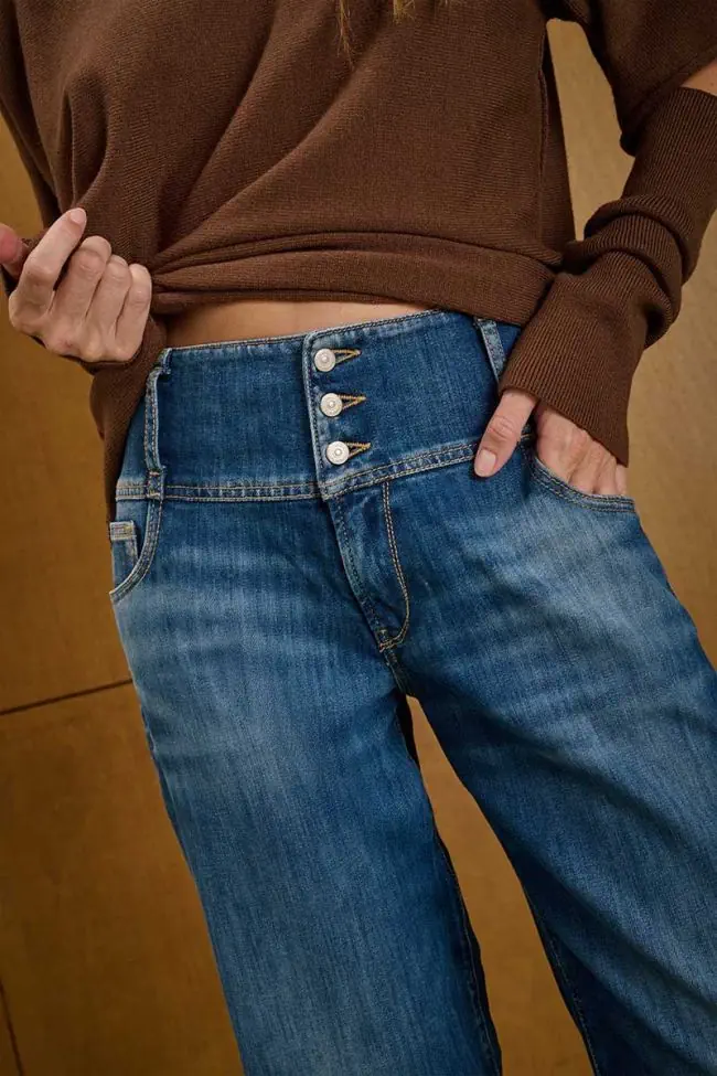 Jeans wide leg Jyl bleu moyen
